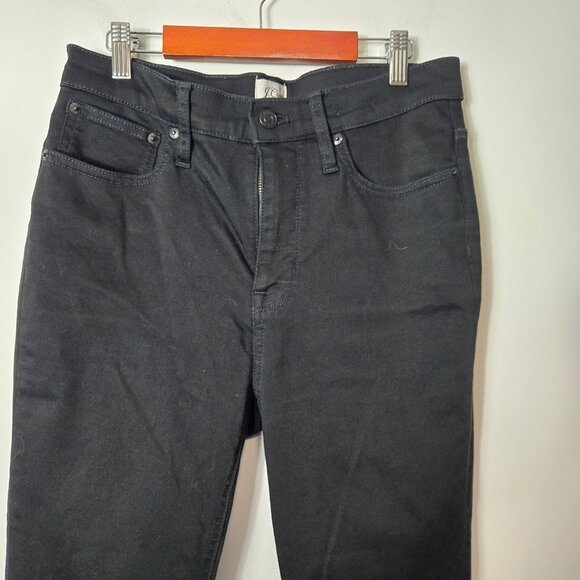 J.Crew Size 29 Petite 9" Billie Demi Boot Crop Jeans in Stay Black Wash Stretchy - Picture 2 of 12